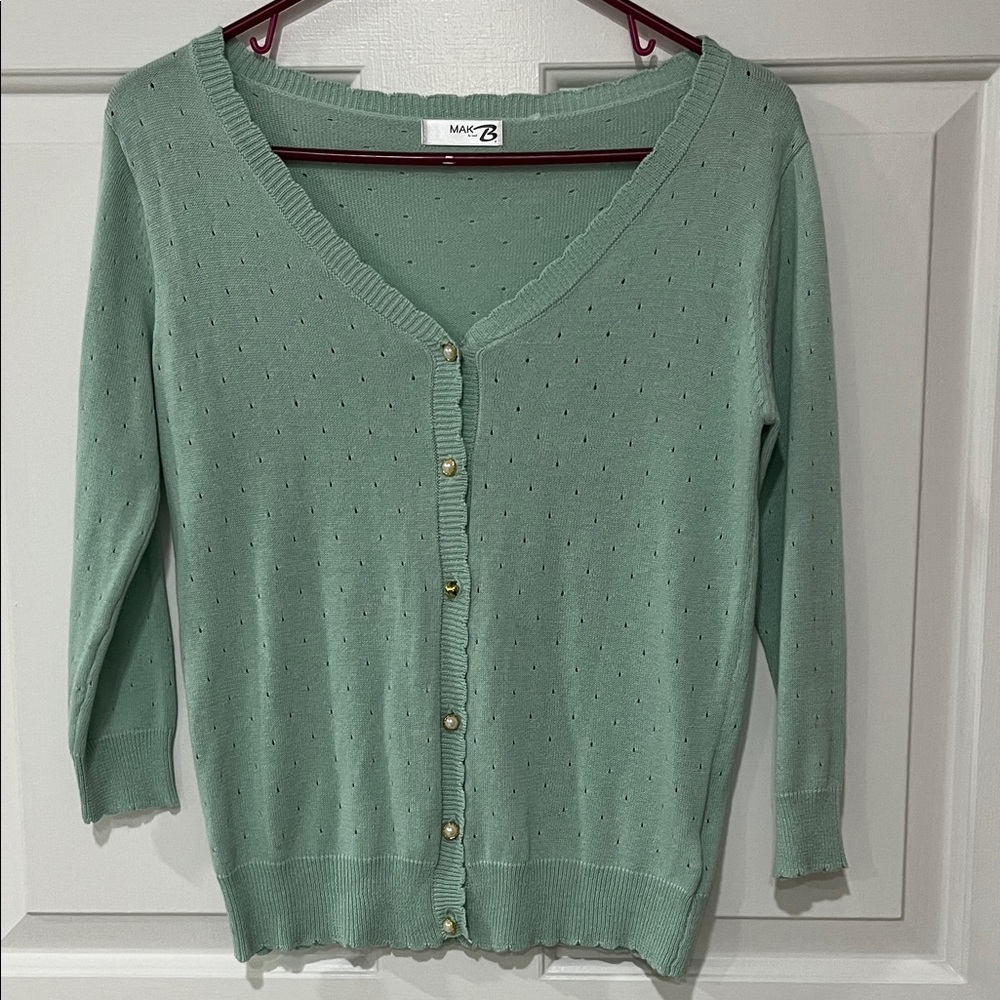 Mak B Mint Green Women's Cardigan